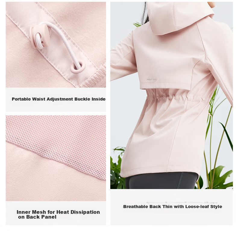 MOLY VIVI Slim Waist Soft Shell Jacket for Women, Waist-Cinching Coat, Spring And Autumn New Style, Windproof And Waterproof Outdoor Hiking Wear, Moli Weivei 7