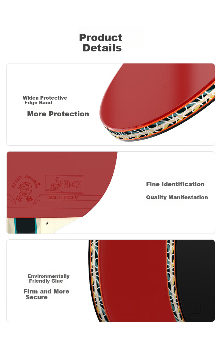 JD Original Ma Xiao Three-Star Table Tennis Racket Single Straight Handle, with Free Racket Case And Ping Pong Balls 12