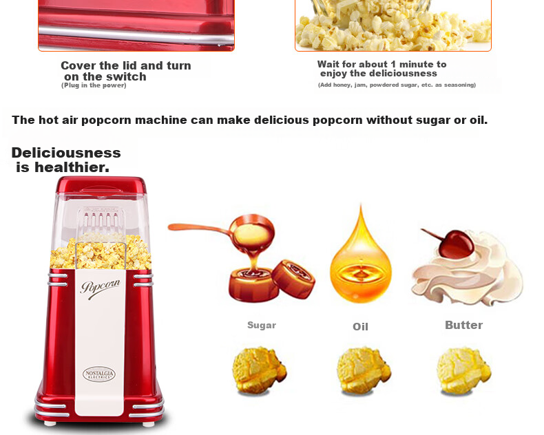 Nostdeqi Popcorn Machine New Year Gift Fully Automatic Commercial Dual-Use Popcorn Maker Spherical and Butterfly Shape Cinema Snack with Warming Function 8