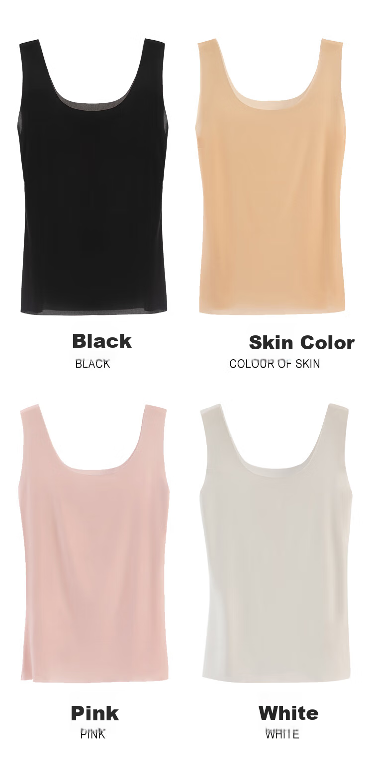 MiiOW Seamless Camisole for Women, Ultra-Thin Anti-Exposure Underwear, Powder Foundation Color Beautiful Back Inner Wear Top 11
