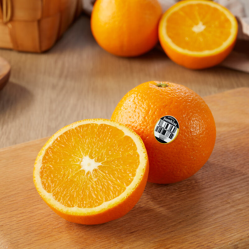 新奇士（Sunkist）美国黑标晚熟脐橙 4斤礼盒装 单果180g起 生鲜水果礼盒