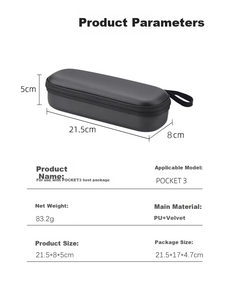 Shilifan Compatible with DJI Pocket 4/3 Storage Bag Protective Cover, Portable Handheld Accessory Travel Bag, Hard Shell Shockproof Pressure-Resistant Splash-Proof Pocket 4/3 Storage Bag Accessory 6