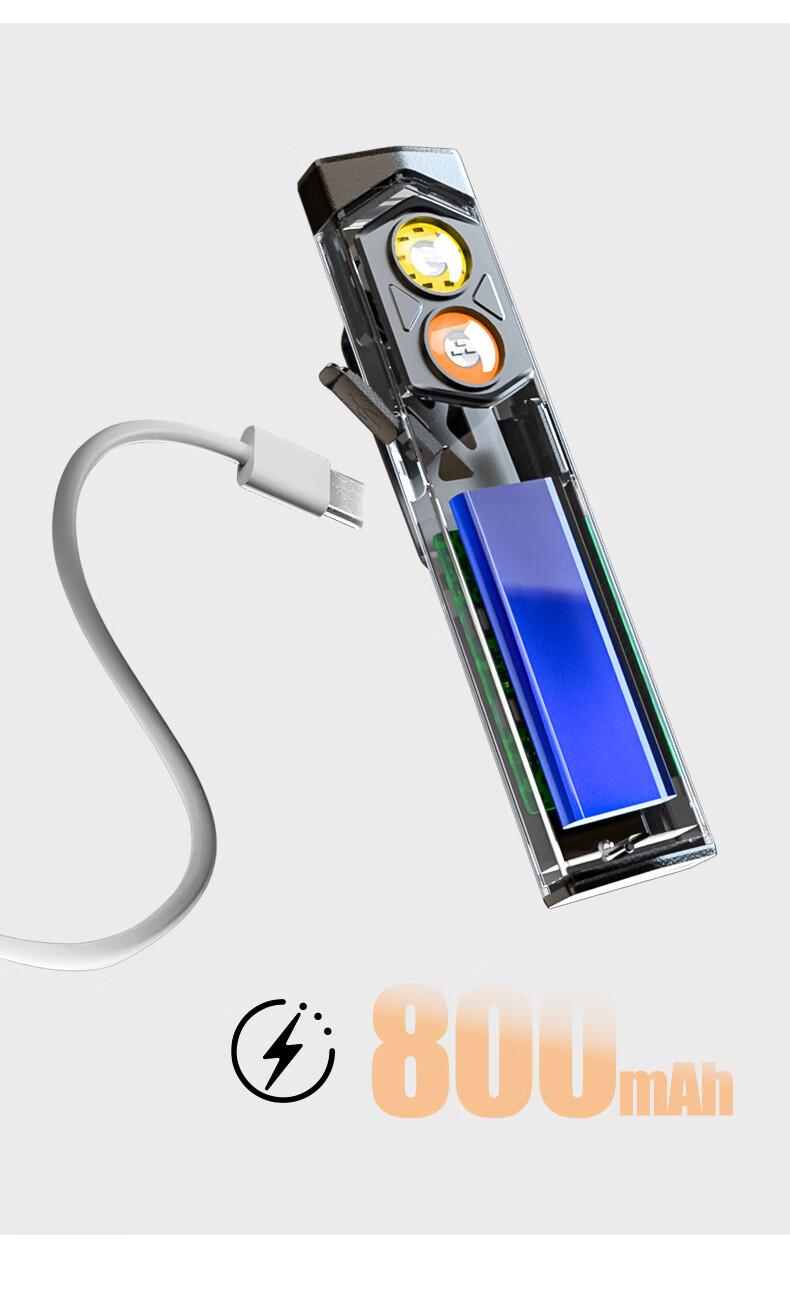 LEM High-Power Rechargeable Mini Portable Flashlight UV Light EDC Outdoor Patrol Magnetic Work Light 10