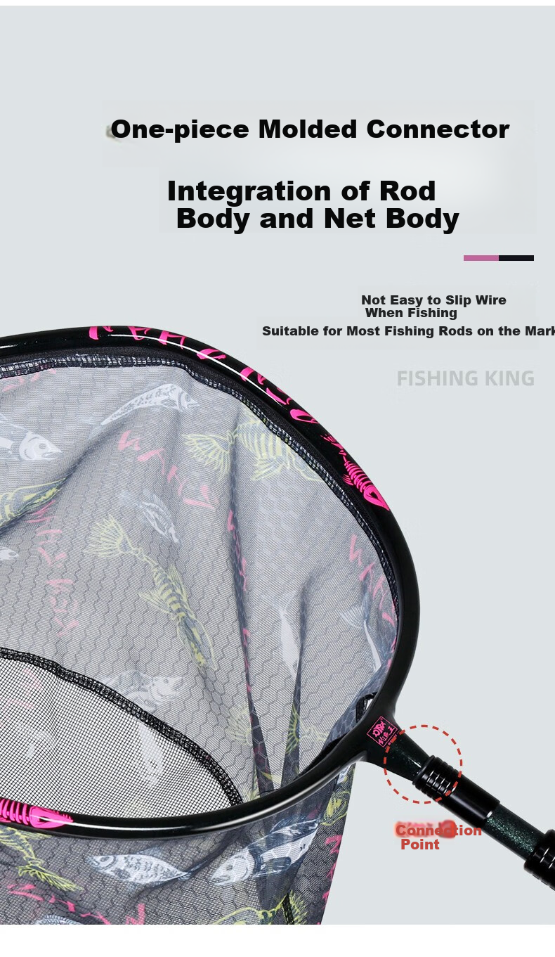Diaoyuwang Fishing Net Head Anti-Snag Hook Set, Lightweight Net Head, Fishing Net Bag, Fish Catching Net, Fishing Tackle, Round Shape, 40CM 10