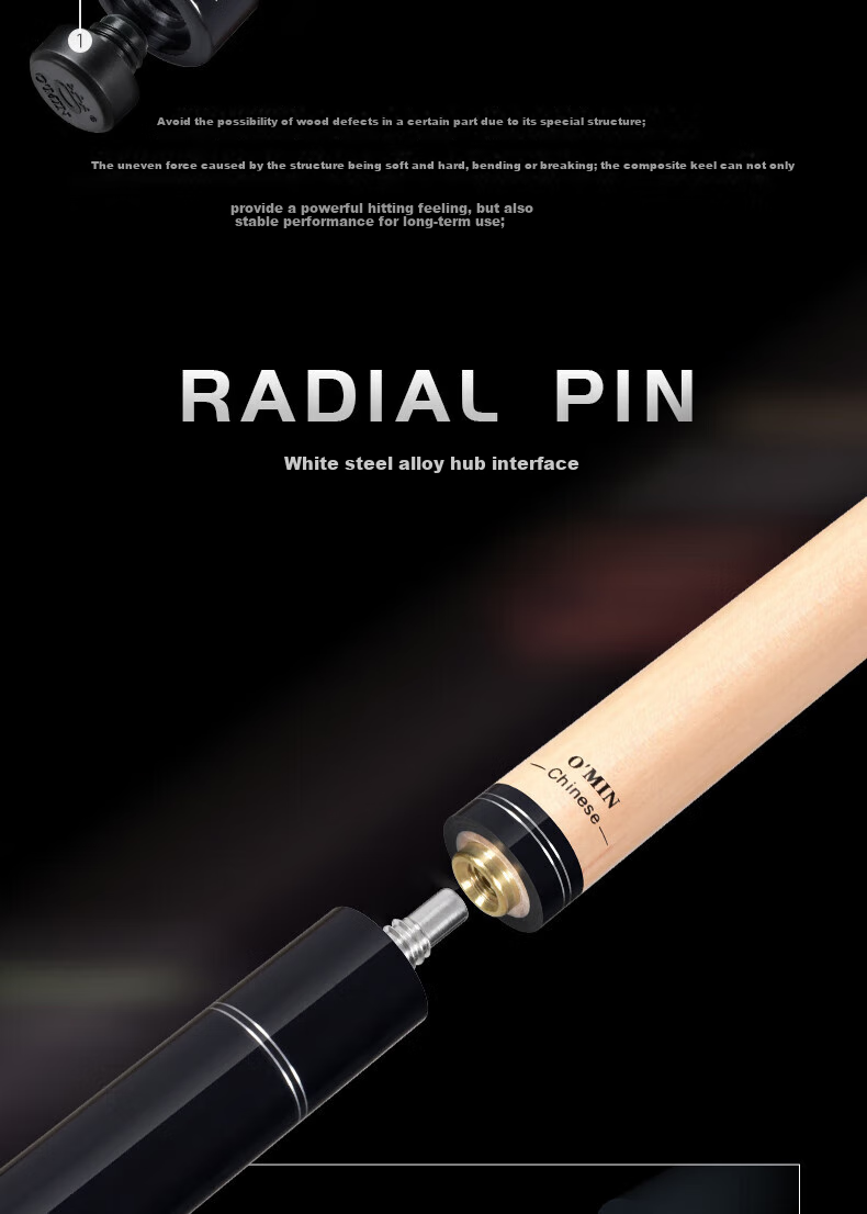 Aomi Fuhutai Pool Cue, Big Head Black 8 Ball Cue, Chinese Eight-Ball Separate Billiard Cue, American 16-Color Nine-Ball Cue 6
