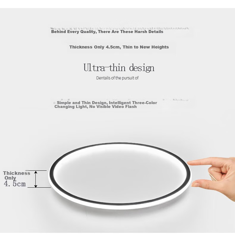 Dengling Minimalist Bedroom Ceiling Light, Full Spectrum Eye Protection, Anti-Blue Light, Ultra-Thin Round Nordic Simple Lighting Fixture 20
