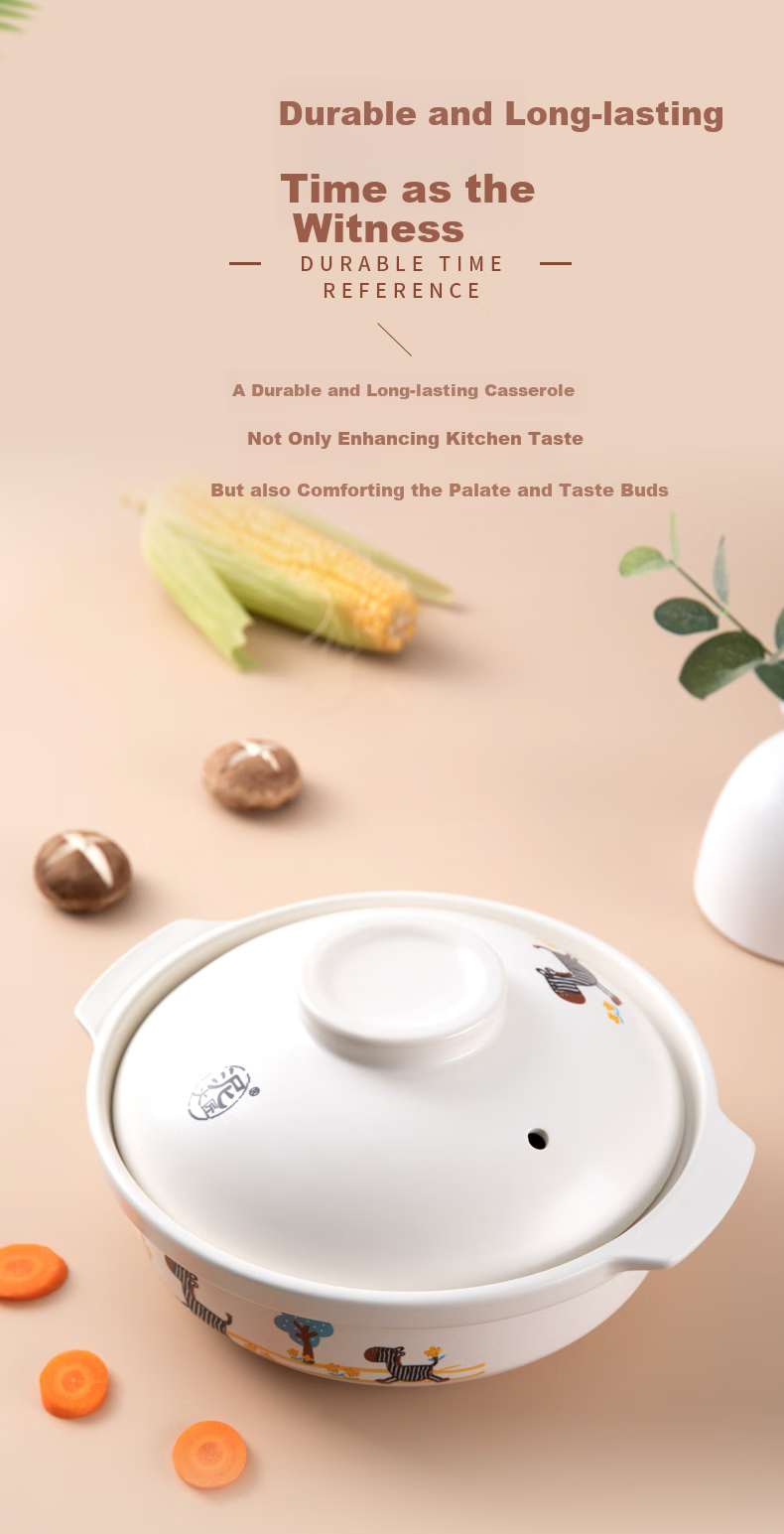 Nihuojiang Ceramic Glazed Zebra Soup Pot, 4L Wide-Mouth Casserole, for Cai Xian Rice And Lotus Root Stew, Shallow Sandpot, Same Style As Lianjie 1