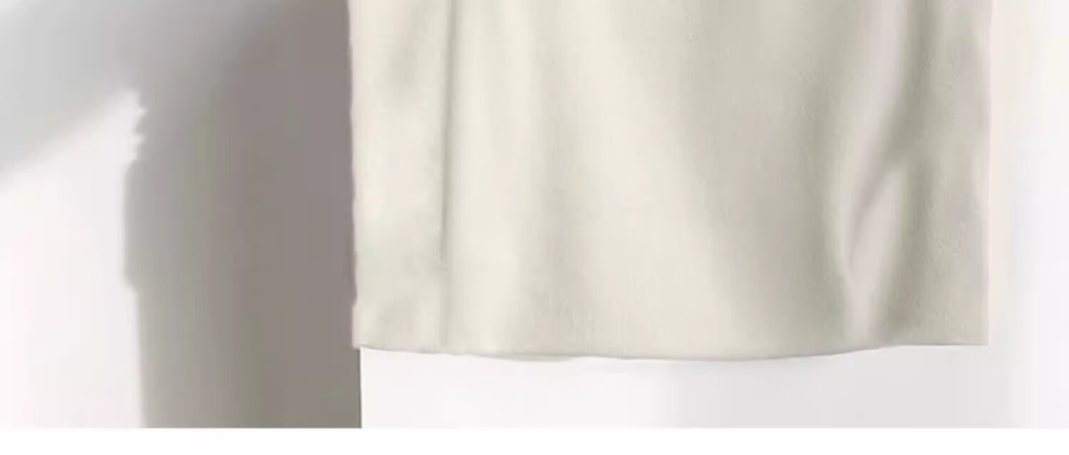 La Chapelle Crew Neck Fleece Thickened Curved Hem Herringbone Inner Layer Autumn Winter Slim Fit Long Sleeve T-Shirt Women Off-White M 2
