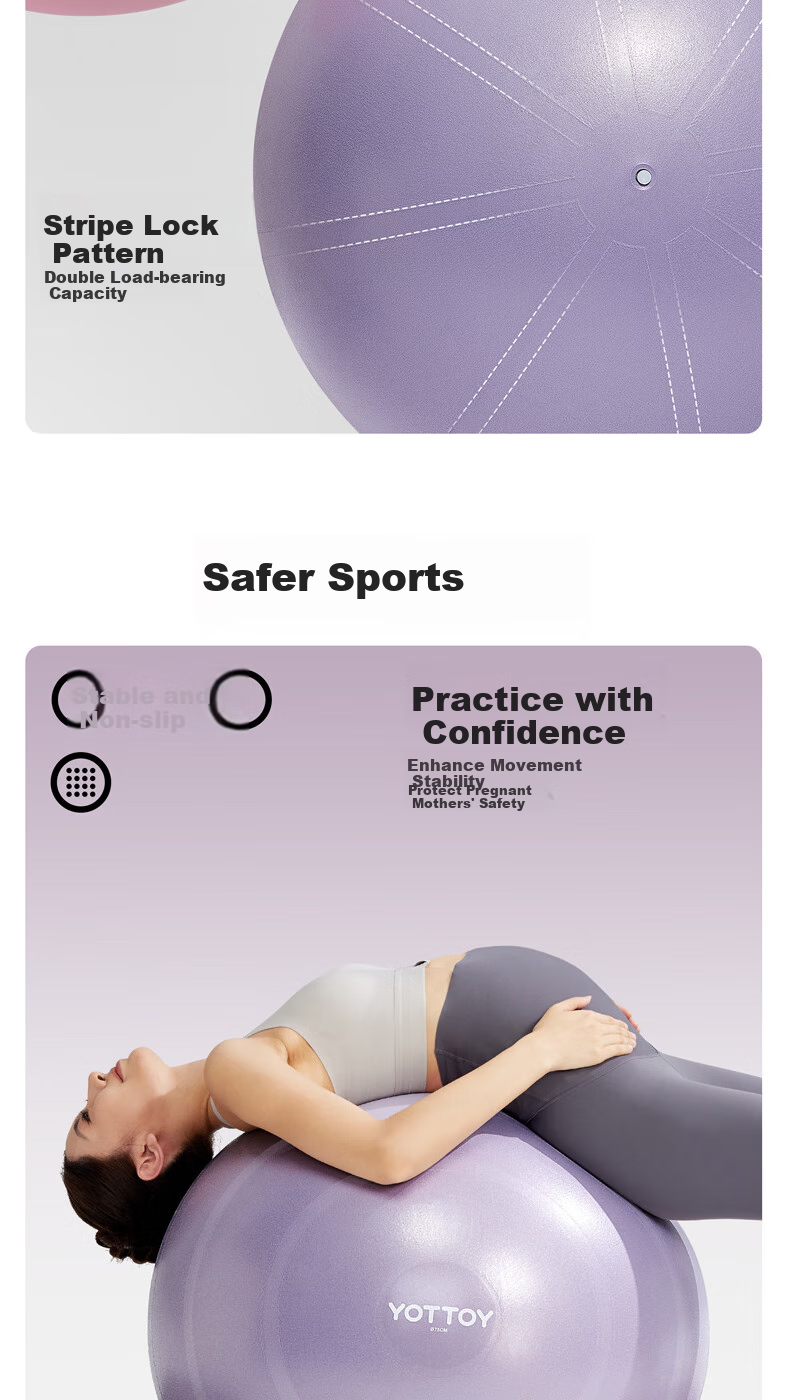 Yottoy Thickened Anti-Burst Non-Slip Professional Fitness Ball for Yoga, Pregnancy, Labor Assistance, Elastic Training Swiss Ball 7