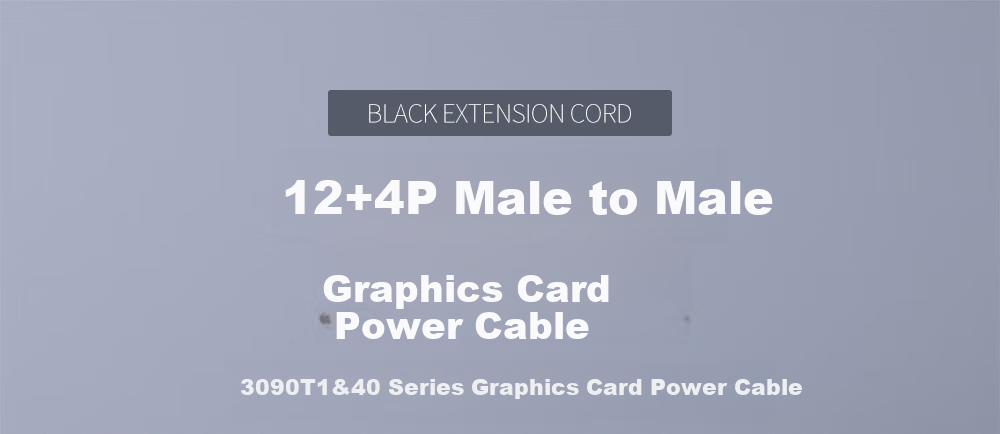 BURLEFRAN Graphics Card Power Cable, 16-Pin (12+4P) Male to Male, 12V HPWR Graphics Card Power Module Customized Cable, for 3090Ti/40 Series - Black, 650mm 1