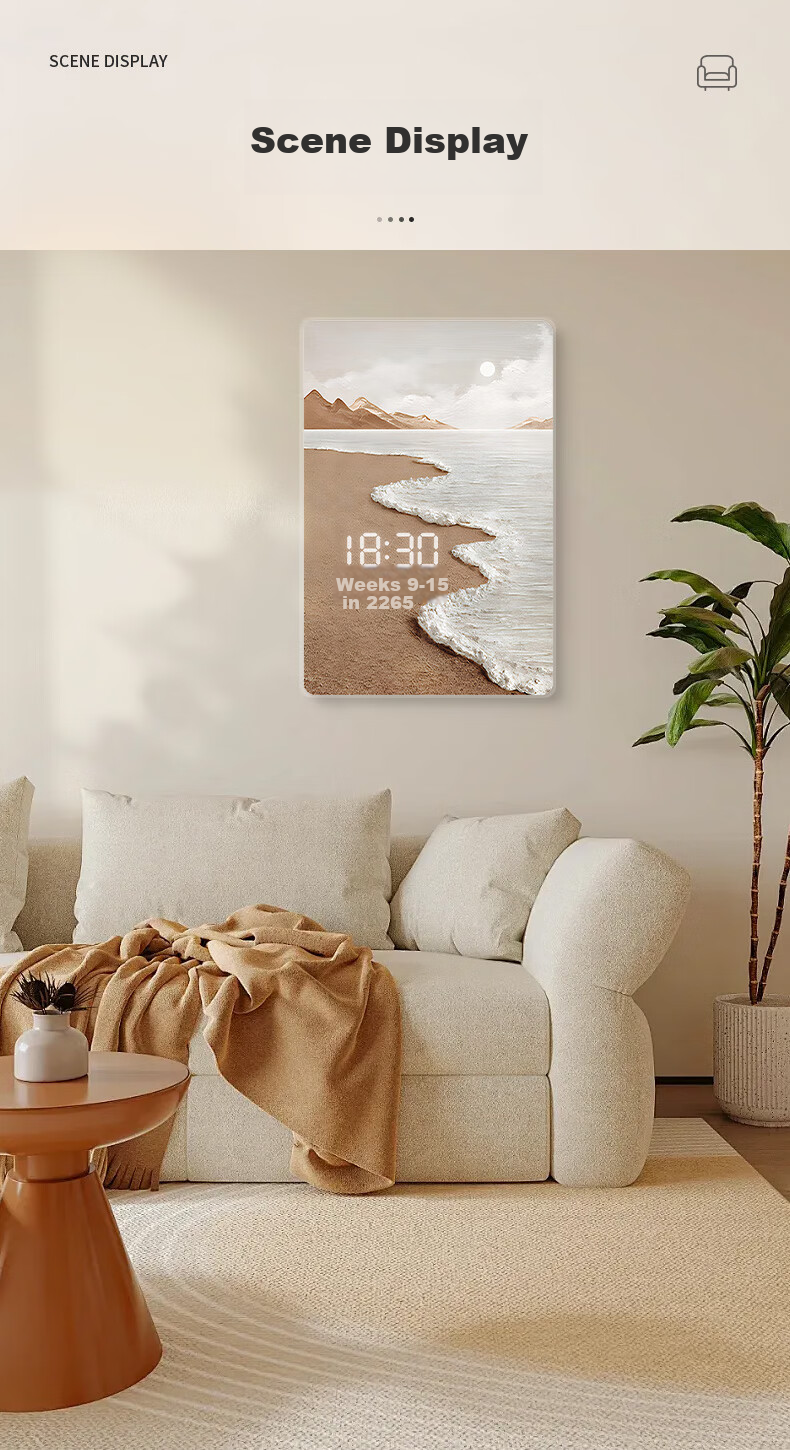 Momen LED Sensor Digital Clock Wall Clock, Decorative Painting for Entryway, Living Room Floor Painting, Hallway Corridor Wall Art, Electronic Clock 7