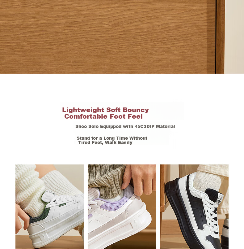 361° Women's Classic White Shoes for Autumn School Season Casual Board Shoes 682536622-1 13