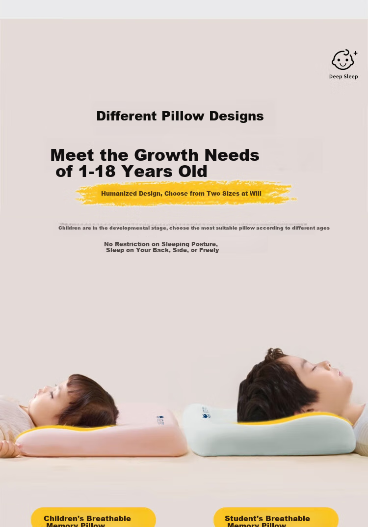 Ranpai Children's Pillow, Class A Sleep Pillow, Slow Rebound Memory Foam Pillow, All-Season Pillow Core, for Ages 1-6, Sky Blue 7