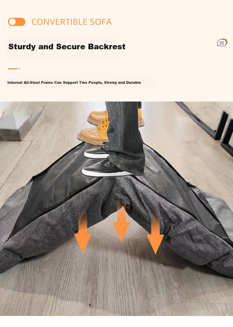 Shanshanmuyi Foldable Backrest Lazy Sofa Bed, Bedroom Fabric Sofa, Single Living Room Recliner, Bay Window Balcony Tatami 8