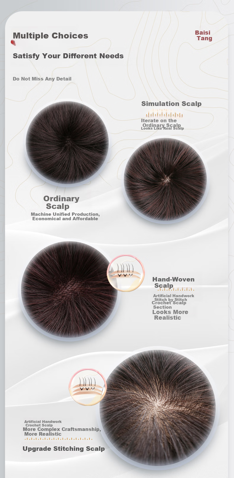 Baisitang Women's Short Wig Full Head Cover Short Straight Hair for Middle-Aged And Elderly Mothers, One-Size Wig Made of Real Hair (Dark Brown) 5