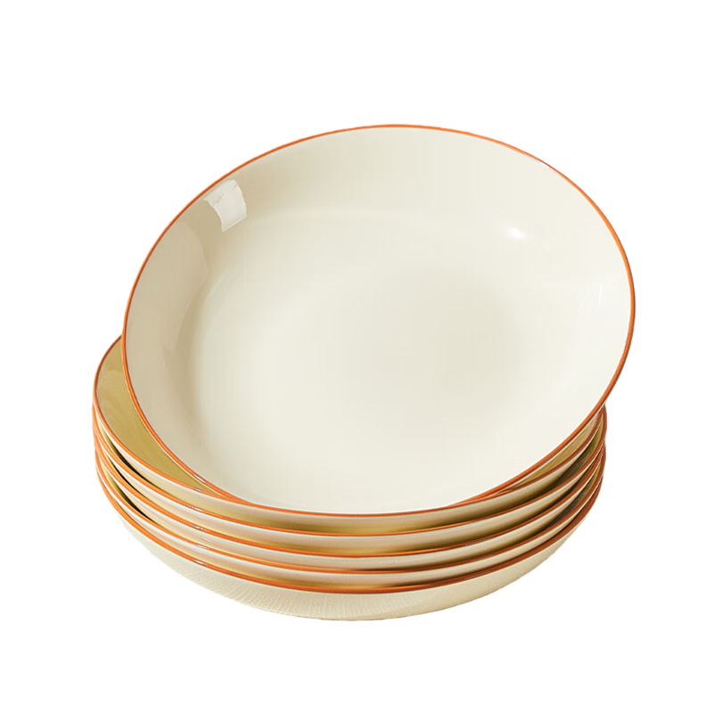 Haoya Ceramic Dinner Plates Minimalist INS Style Popular Tableware Tea Card 8-Inch Plates Set of 4