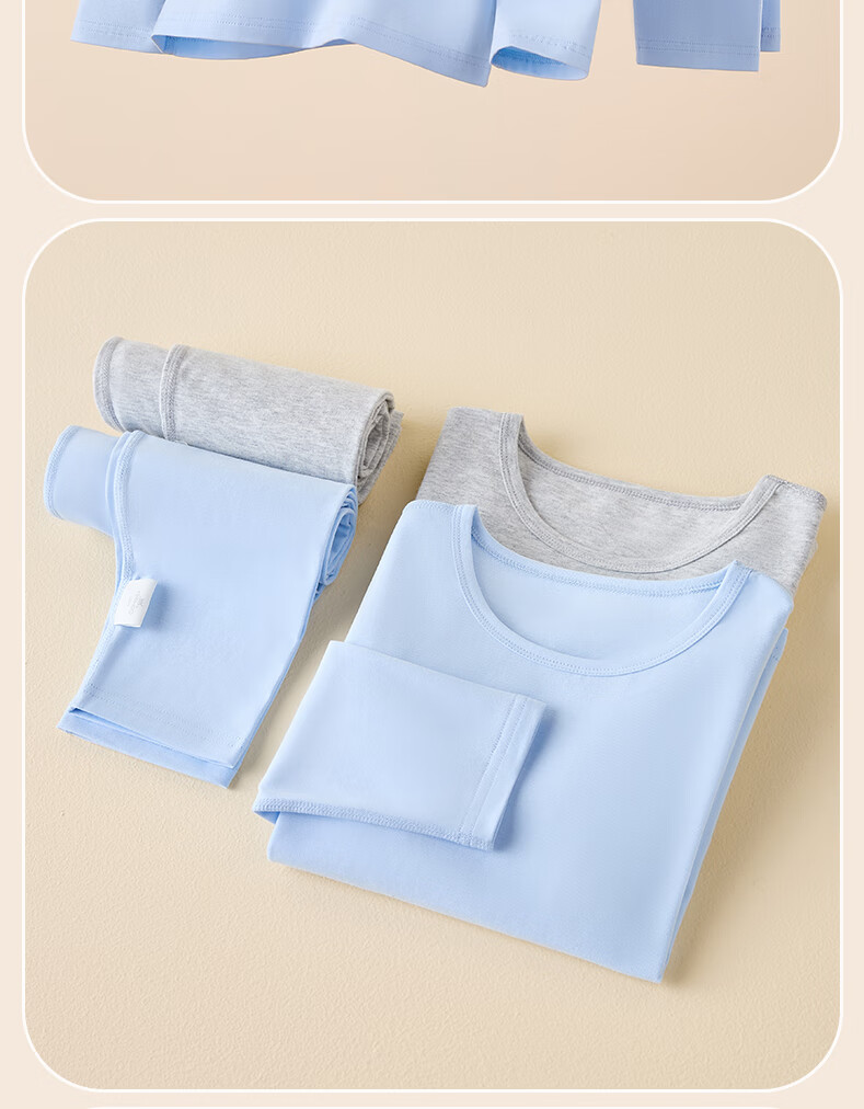 Langsha Girls' Cotton Thermal Underwear Set, Pure Cotton Autumn and Winter Sleepwear for Children 12