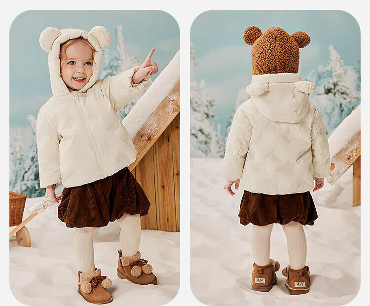 Minibala Kids Boys Girls Cute Hooded Lightweight Down Jacket Baby Coat 2025 Winter 4