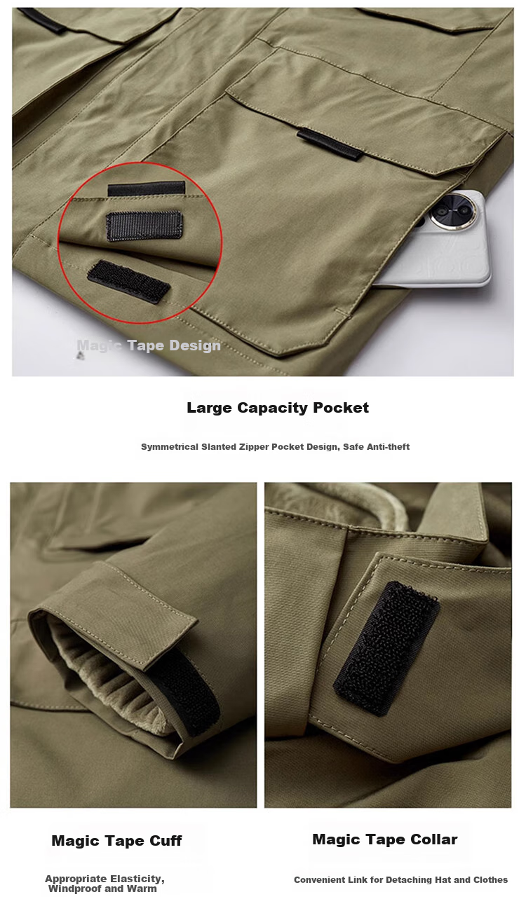 JEEP SPIRIT Men's Jacket, Autumn And Winter Korean Style Coat, Men's Three-In Detachable Outerwear, Khaki, 3XL 13