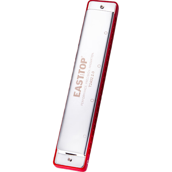 EAST TOP 24-Hole Embedded Polyphonic Professional Harmonica T2402 2.0 Red Reed Plates