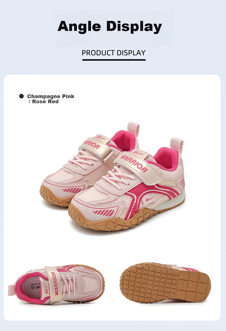 Warrior Boys' Shoes, Children's Casual Shoes, Spring And Autumn Mesh Sports Shoes, Girls' Breathable Running Shoes, WZ-1656, White And Black, Size 34 12