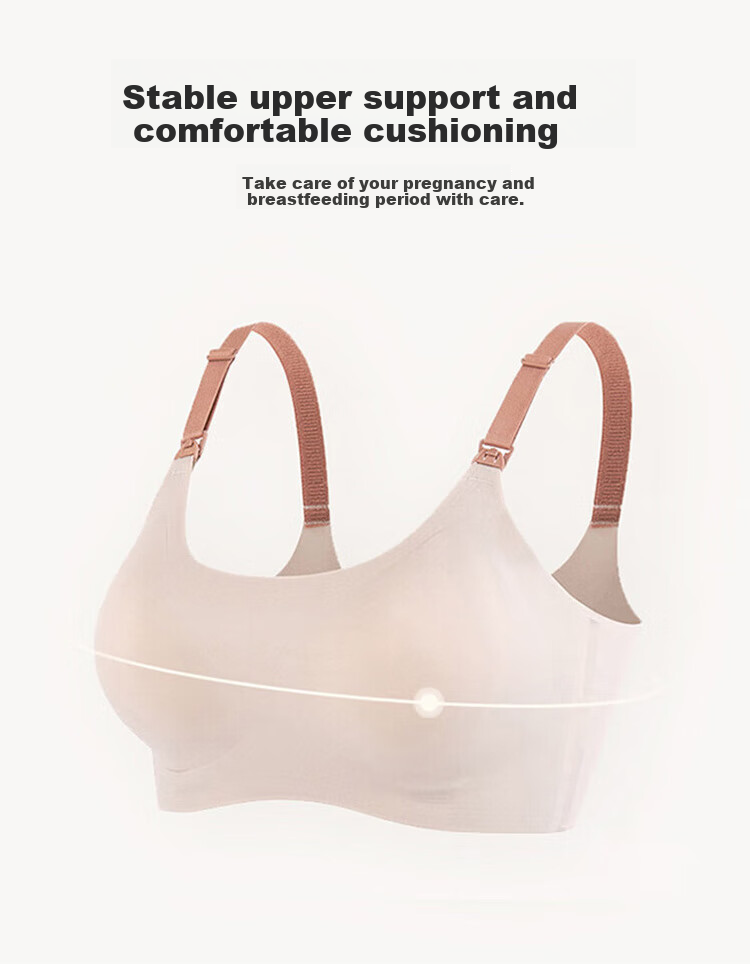 Aibaoshi Nursing Bra, Maternity Underwear, Wireless, Postpartum Breastfeeding Shirt, Seamless Nursing Wear, Milk Coffee Color, One Size Fits All M381 4