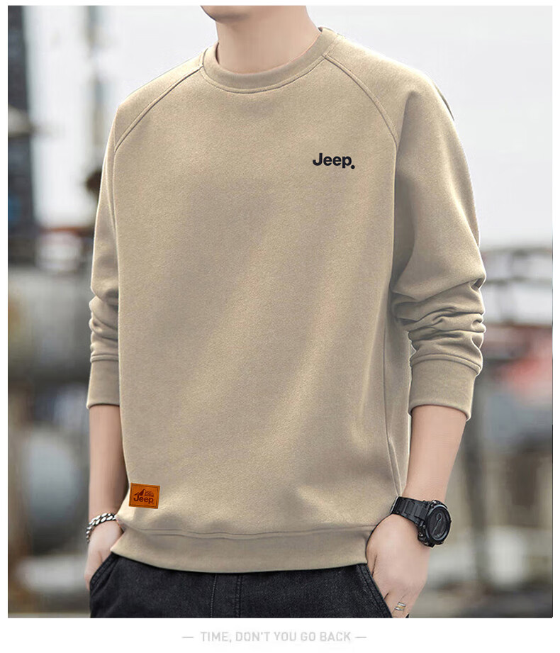 JEEP Men's Winter Fleece-Lined Thickened Long Sleeve T-Shirt Warm Crew Neck Base Shirt Black M 9
