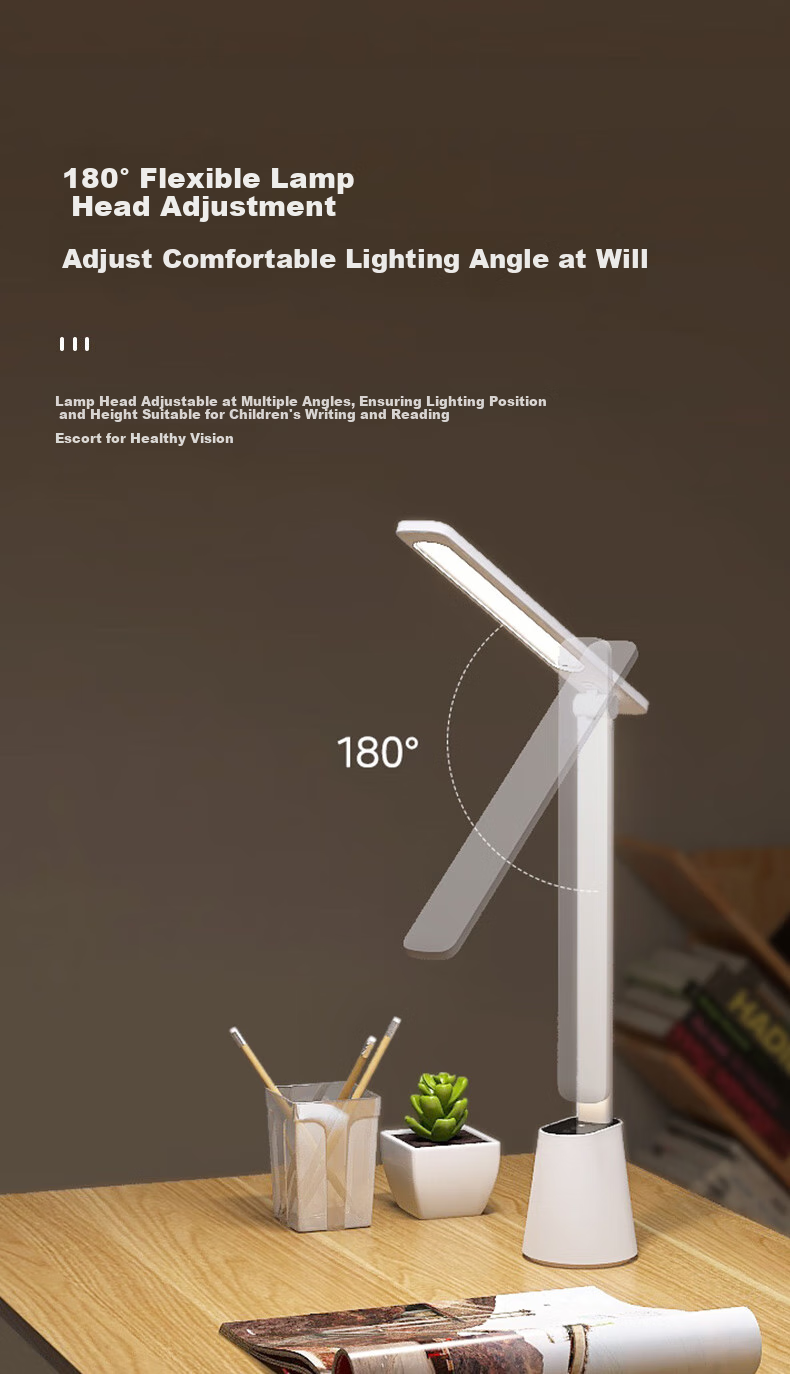 Midea National AA Luminous Efficacy Student Study Desk Lamp Children's Eye-Friendly Bedroom Dormitory Home Desk Reading Bedside Lamp Rechargeable Model 10