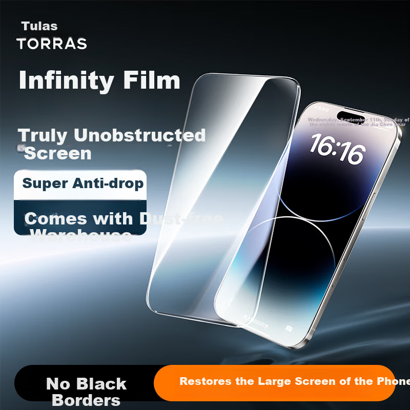 Защитное стекло TORRAS Borderless для Apple iPhone 14 Pro Max, противоударное, антиотпечатки, HD Clear