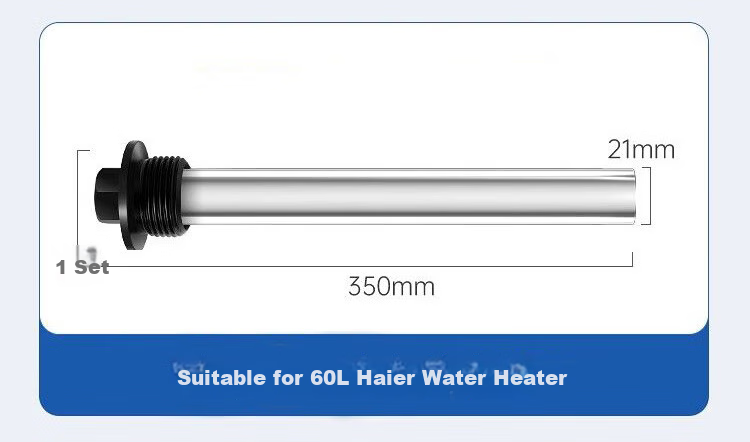 Keruier Compatible Magnesium Rod for Haier Electric Water Heater, Household Hot Water Heater Magnesium Rod 60L Universal Drainage Scale Removal Anode Rod Accessory 350mm Long Hot Water Heater Magnesium Rod 60L 4