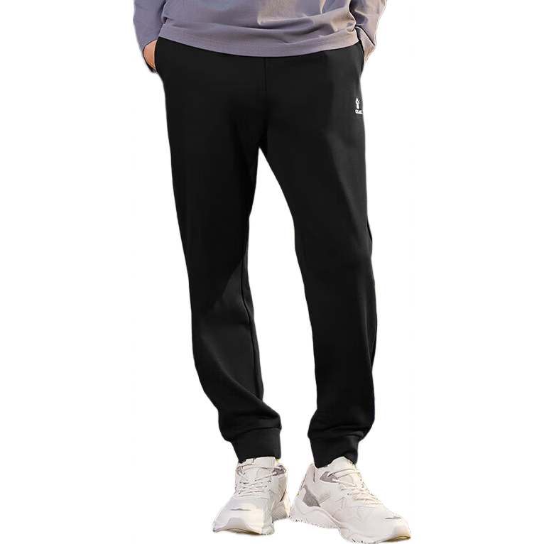 KELME Men's Sports Pants, Spring And Summer New Style, Casual Fit, Elastic Ankle Knit Trousers, Black Color, [Elastic Ankle], XL Size