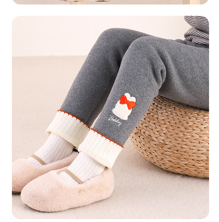 BOBDOG Kids Fleece-Lined Thermal Leggings Winter Warm Girls Outerwear Pants Baby Plush Cotton-Lined Tights 10