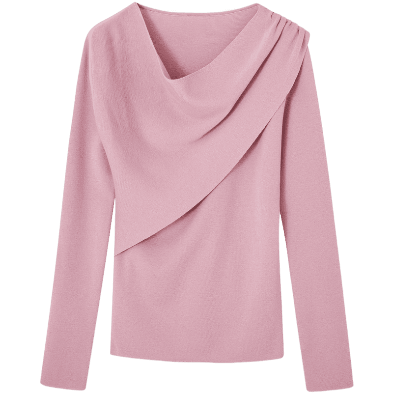 Demana Heartbeat Knit Collection Autumn Elegant V-Neck Long Sleeve Wool Blend Sweater for Women