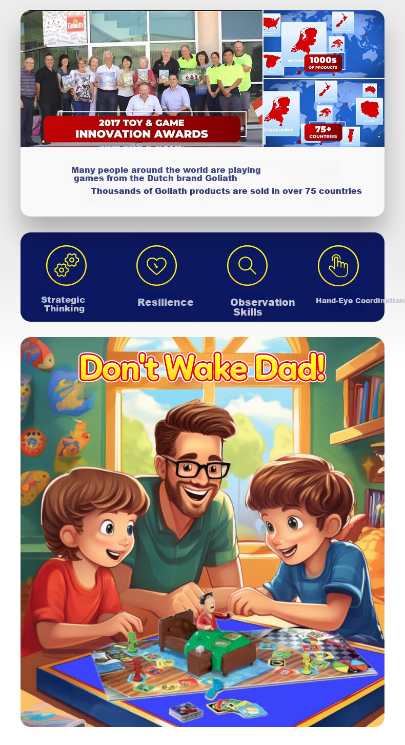 Kuaimanhu Dutch Don't Wake Dad, Don't Disturb Dad, Strategic Thinking Puzzle Toy, 4+ Years Old, Birthday Gift for Boys And Girls 3