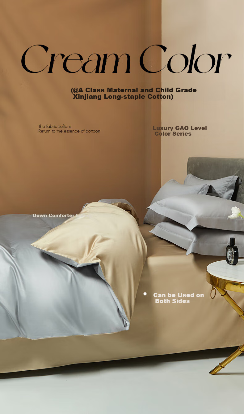 La Torretta Duvet Cover Single Piece, 100 Thread Count Antibacterial Xinjiang Long-Staple Cotton Quilt Cover Pure Cotton Bedding, Gray, 220*240cm 1