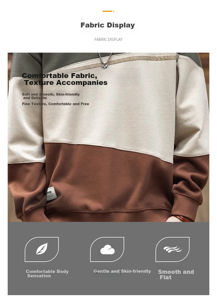 JEEP Men's Sweatshirt, Spring And Autumn Trendy Loose Long-Sleeve T-Shirt, Casual Top for Men, Gray-Green, 2XL 2