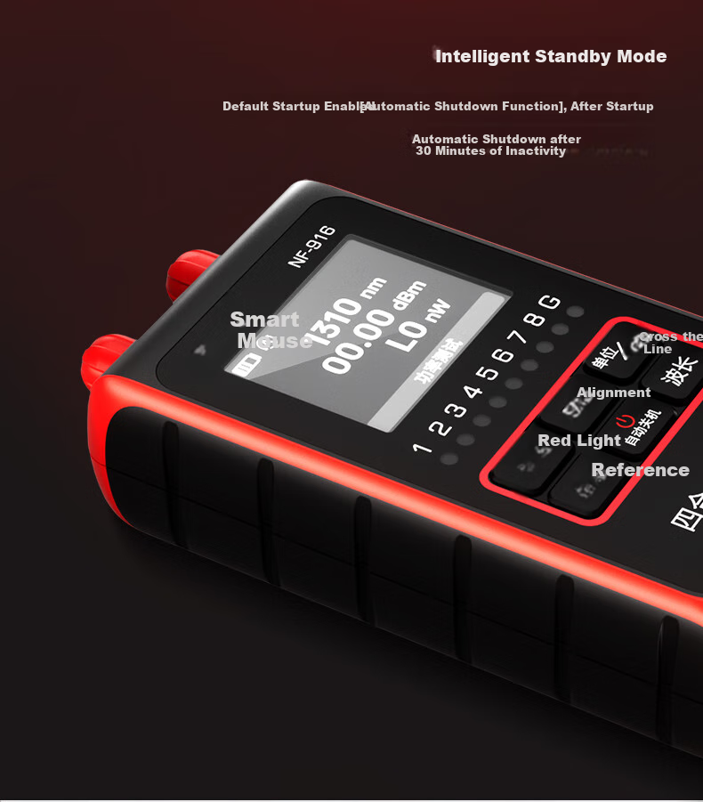 Jingmingshu NF-916 Mini Fiber Optic Cable Tester, Line Power Test Pen with Red Light, Four-In 2.5mm Interface Compatible with Various Connectors 14