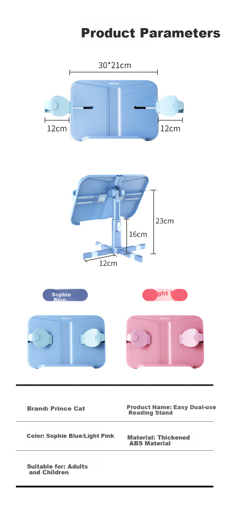 Maotaizi Double-Layer Reading Stand, Children's Book Holder, Multifunctional Reading Stand, Writing Board, Posture Corrector, Adjustable Reading Rack, Book Fixer 13