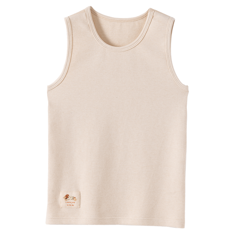 Dingguagua Children's Warm Vest Soft Thick Natural Colored Cotton Breathable Boys Girls Thermal Top Colored Cotton 150