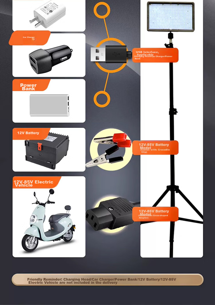 Datouren Street Vendor Lighting, Night Market Stall Light, Outdoor Rechargeable Ultra-Bright Long-Lasting Camping Light with Stand 12