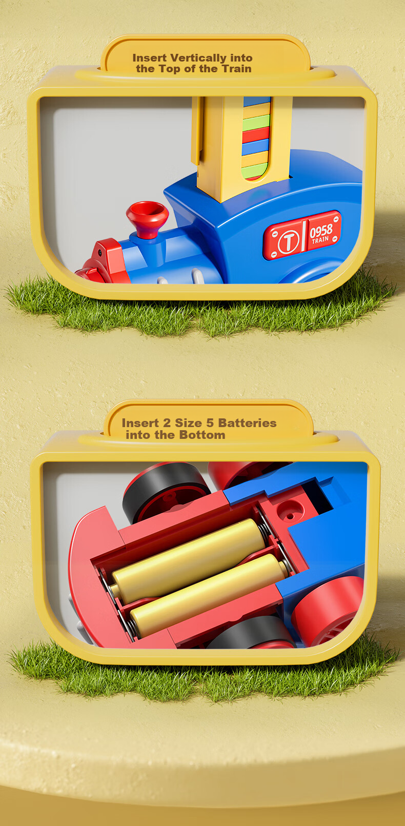Beibeijia Children's Building Blocks Dominoes Electric Mini Train Toy for Boys And Girls Aged 3-6 Educational Puzzle Birthday Gift 9