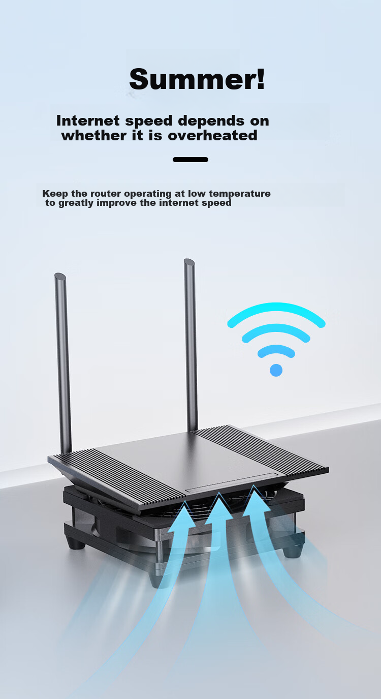 NVV Router Cooling Fan, Optical Modem TV Set-Top Box Cooling Base, Quiet Fast Cooling USB Cooling Fan Bracket Cooler NZ-CB1 6
