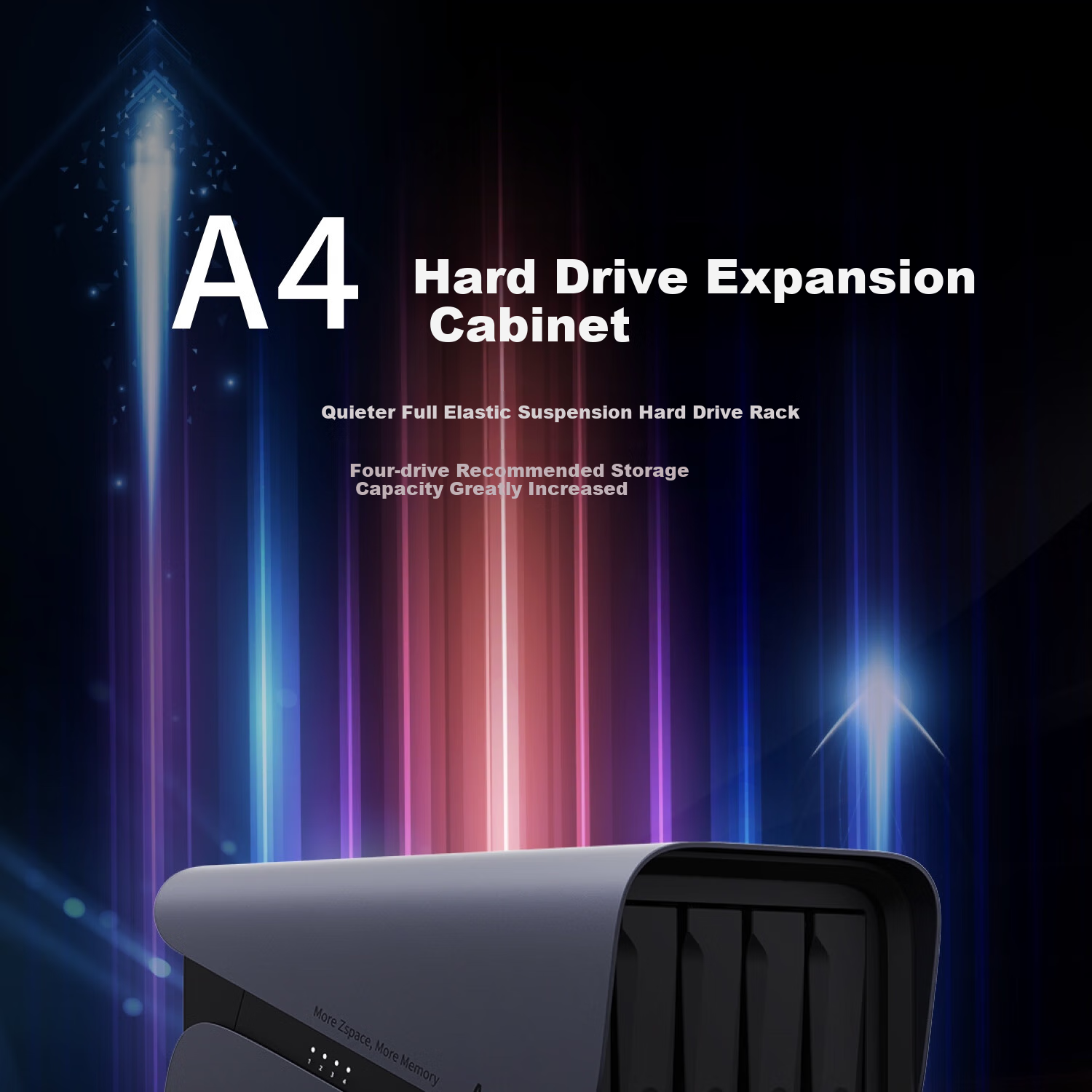 Jikongjian Private Cloud New A4 Hard Drive Enclosure, Four-Bay SATA Type-C Network Storage Server Expansion Device (Without Built-In Hard Drive) 1