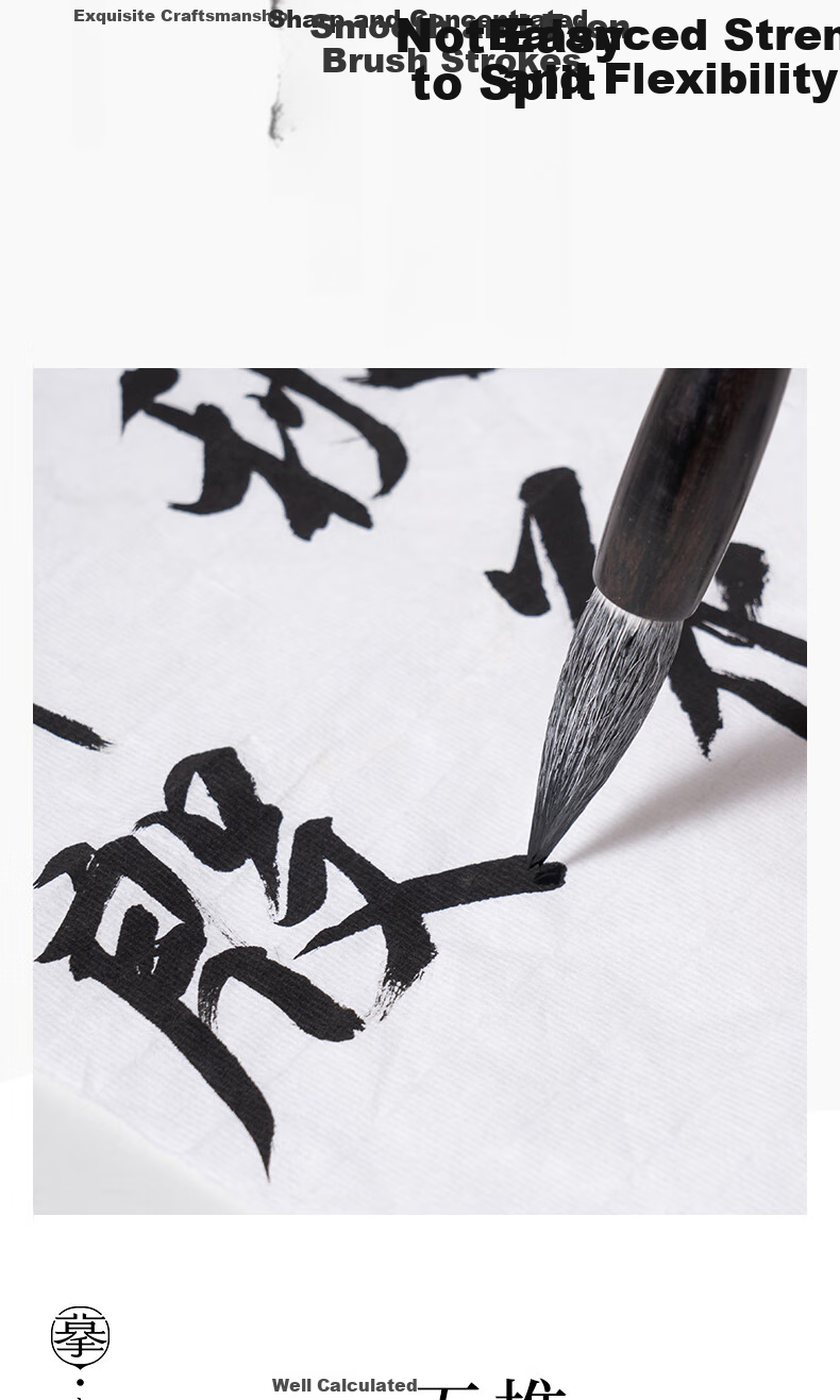 Moqingyan Lujin Jing Si Purple Sandalwood Brush Set, High-Quality Mixed Hair, Four Treasures of The Study, Calligraphy And Chinese Painting Supplies, for Large, Medium And Small Regular Script, Beginners' Running Script, Kaishu, And Seal Script MY155 8