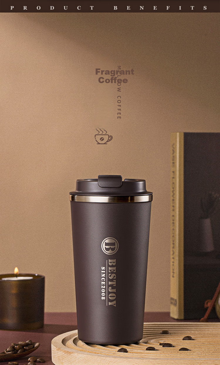 FUGURNG BESTJOY Coffee Mug, Fully Automatic Stirring Cup, 316 Stainless Steel Insulated Cup, Magnetic Electric Coffee Maker for Milk Powder, 400ml 14