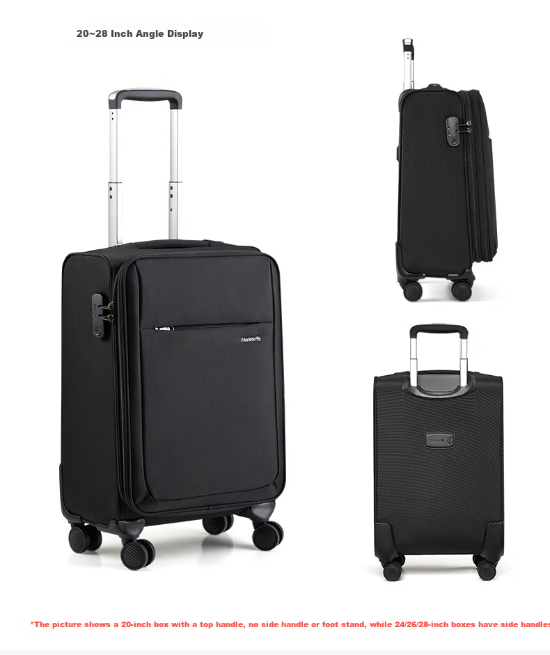HANKE Luggage Suitcase for Men And Women, Travel Case, 24-Inch Black, 65L Capacity, Password Lock, Large Capacity with Expandable Space 19