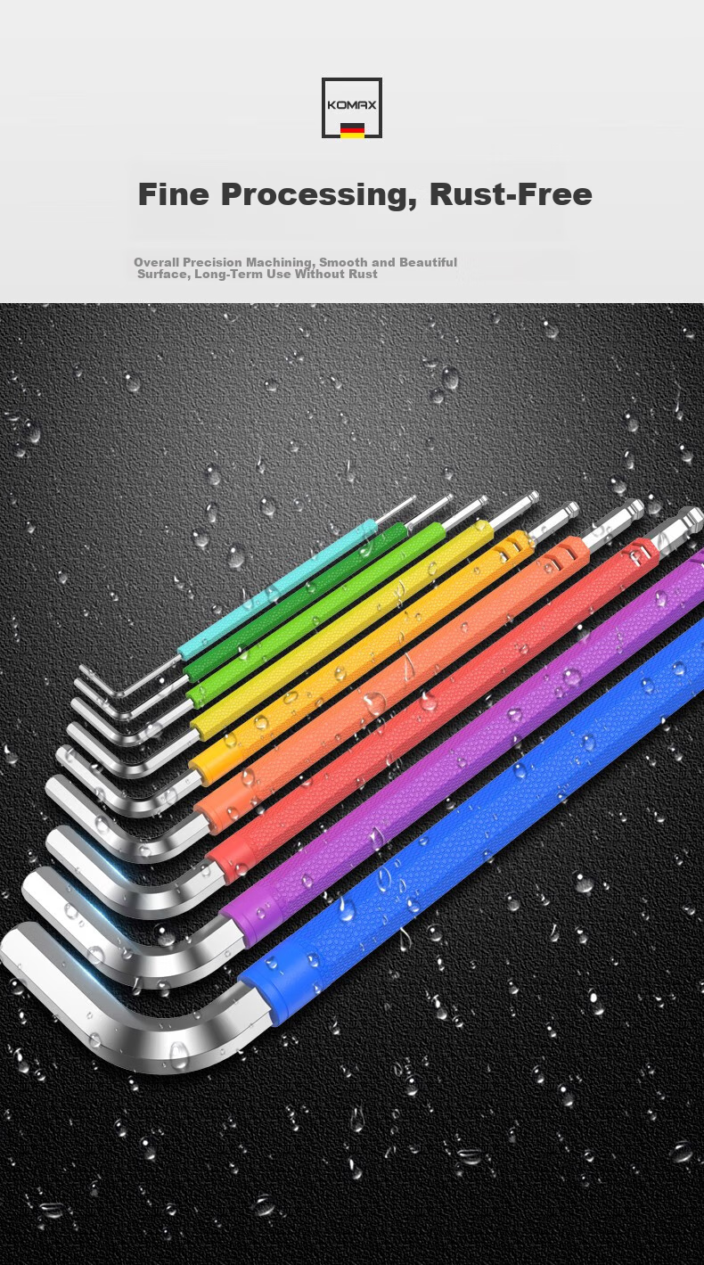 KOMAX Hex Key Set, Universal Star Wrench, Hexagonal Screwdriver, Extended Hexagonal Tool 16