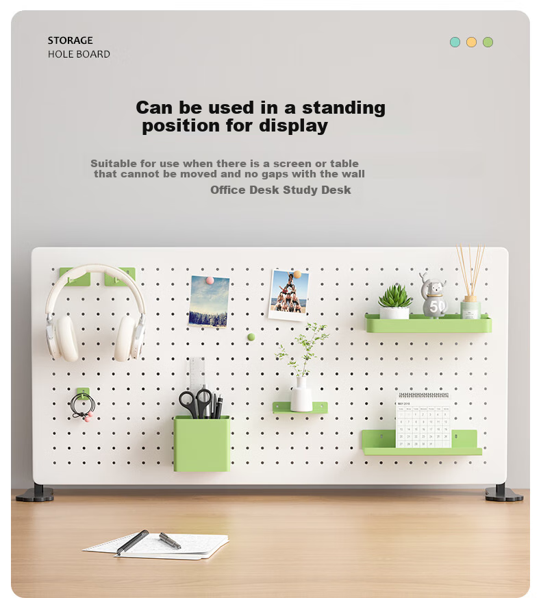 Baizi Pegboard Desktop Bookshelf, Study Desk, Computer Office Desk, Storage Organizer Rack, 11-Piece Set 7
