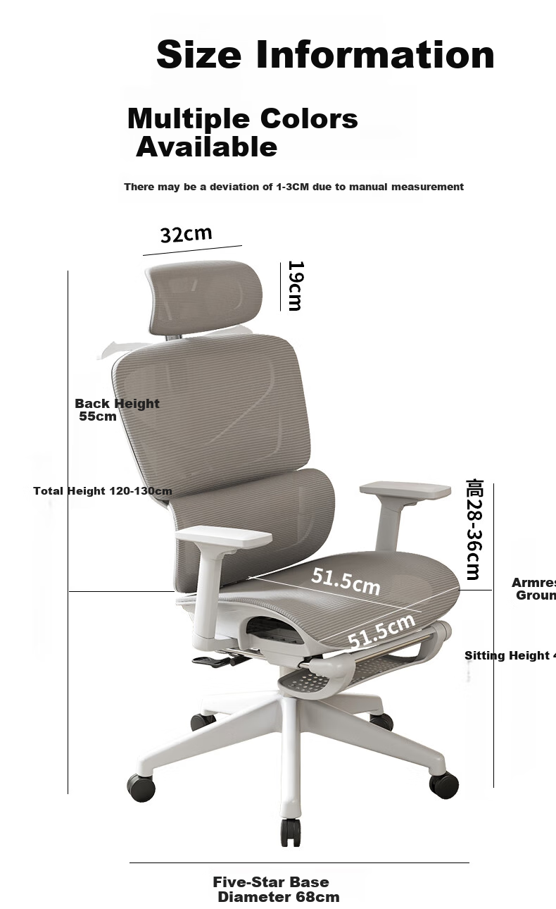 Qishengmingyuan LC-1895 Ergonomic Office Chair with Dual Backrest, Lumbar Support And Footrest for Computer Workstation And Gaming 17