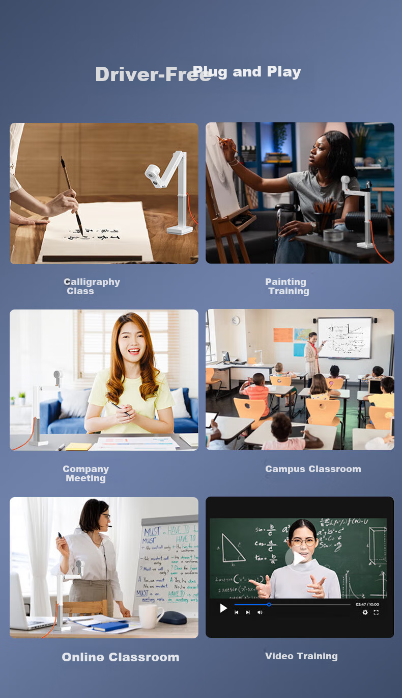 CZUR Document Camera, FancyUPlus+ Folding Writing Stand, Video Display Stand, Online Class Teaching, Calligraphy And Painting Training, Live Streaming Microphone, Recording And Video Recording, Course Projectio 9